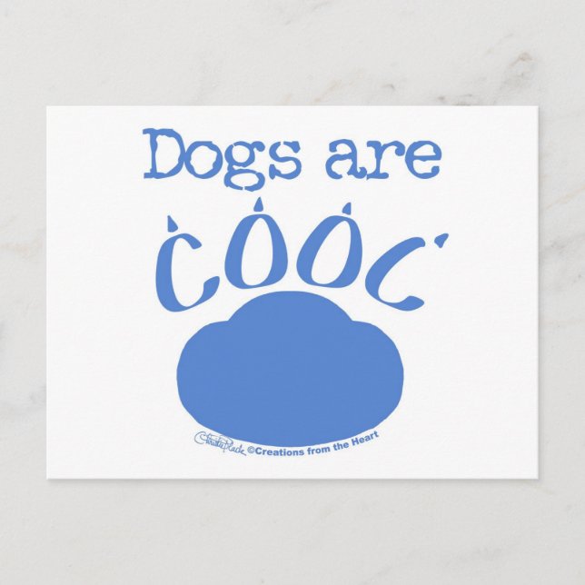 DOGS sind Cool Paw Print Postkarte (Vorderseite)