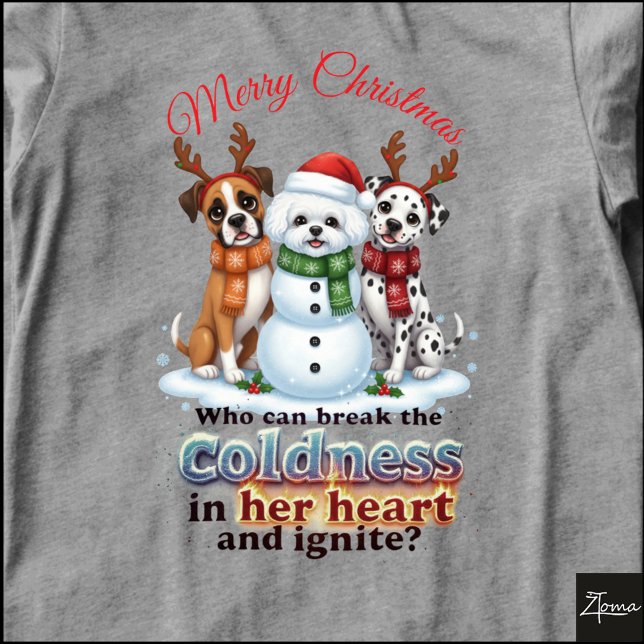Dogs Snowman Christmas Antlers Holiday Scarf Tri-Blend Shirt (Von Creator hochgeladen)