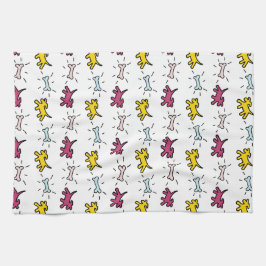 Dogs und Knochen im Graffiti-Stil, weißes Handtuch