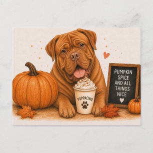 Dogue de Bordeaux Cozy Pumpkin Spice Postkarte