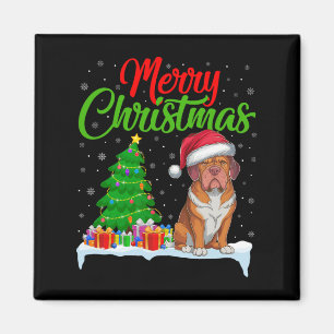 Dogue De Bordeaux Dog Weihnachtsbaum Lichter Xmas  Magnet