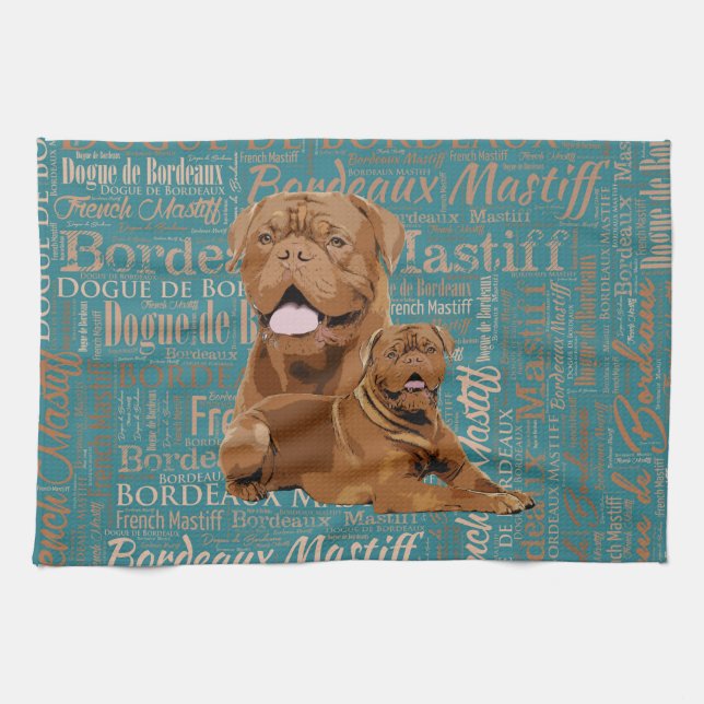Dogue de Bordeaux - französischer Mastiff Geschirrtuch (Horizontal)