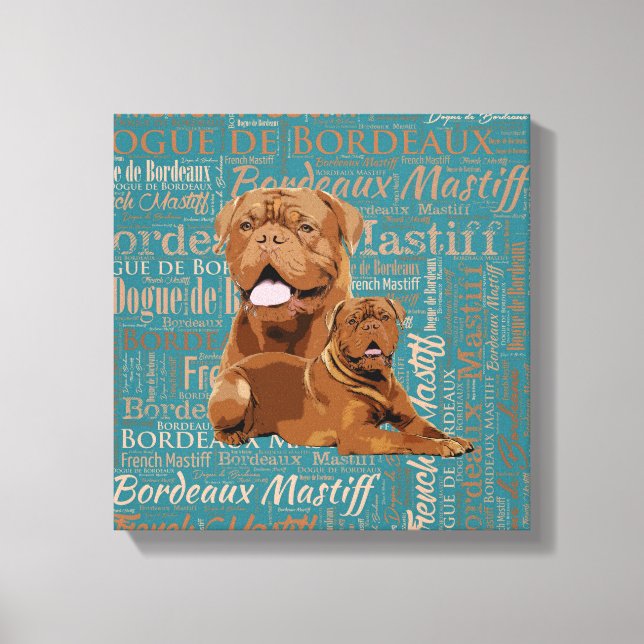 Dogue de Bordeaux, französischer Mastiff Leinwanddruck (Vorderseite)