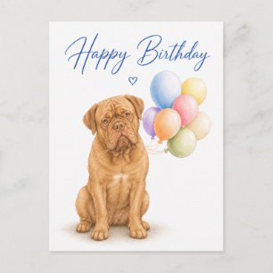 Dogue de Bordeaux Geburtstag Postkarte
