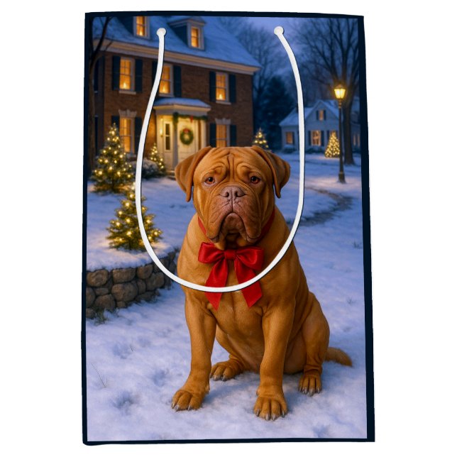 Dogue de Bordeaux Holiday  Mittlere Geschenktüte (Vorderseite)
