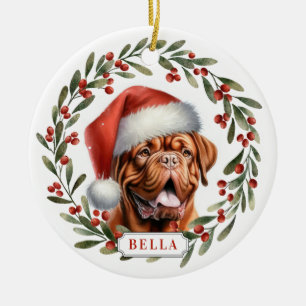 Dogue de Bordeaux Keramik-Kreisornament Keramik Ornament