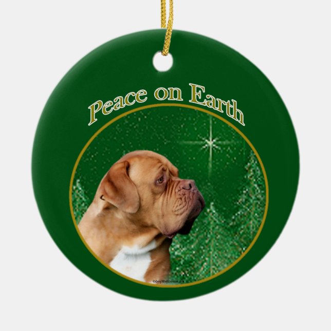 Dogue de Bordeaux Keramik Ornament (Vorne)