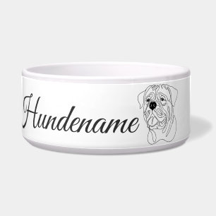 Dogue de Bordeaux Line Art personalized bowl Napf
