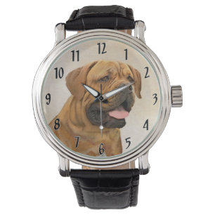 Dogue de Bordeaux Malerei - Niedliche Original Dog Armbanduhr