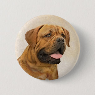 Dogue de Bordeaux Malerei - Niedliche Original Dog Button