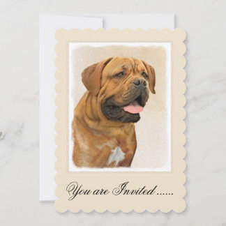 Dogue de Bordeaux Malerei - Niedliche Original Dog Einladung