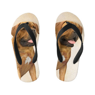 Dogue de Bordeaux Malerei - Niedliche Original Dog Kinderbadesandalen