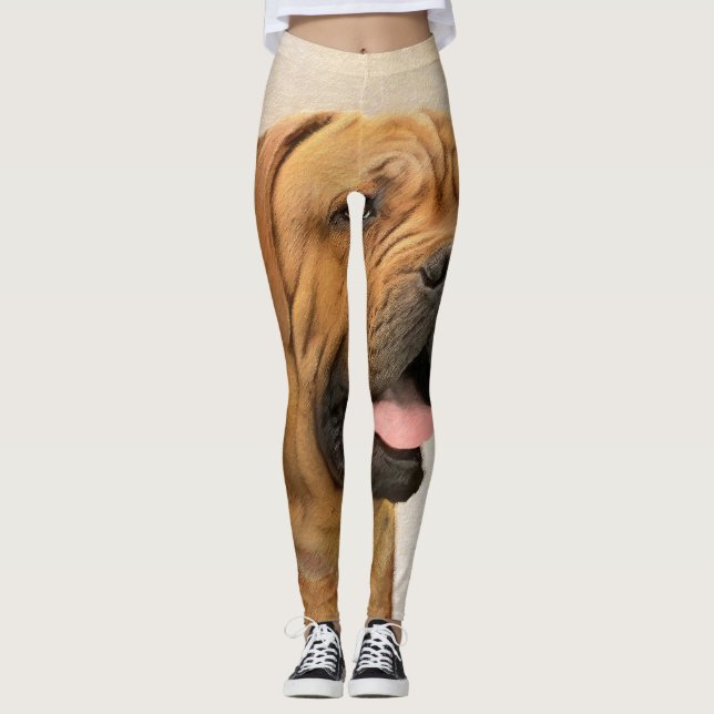 Dogue de Bordeaux Malerei - Niedliche Original Dog Leggings (Vorderseite)