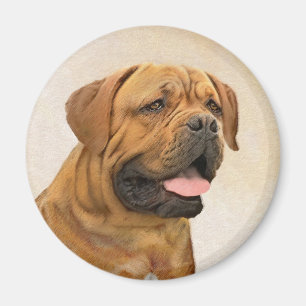 Dogue de Bordeaux Malerei - Niedliche Original Dog Magnet