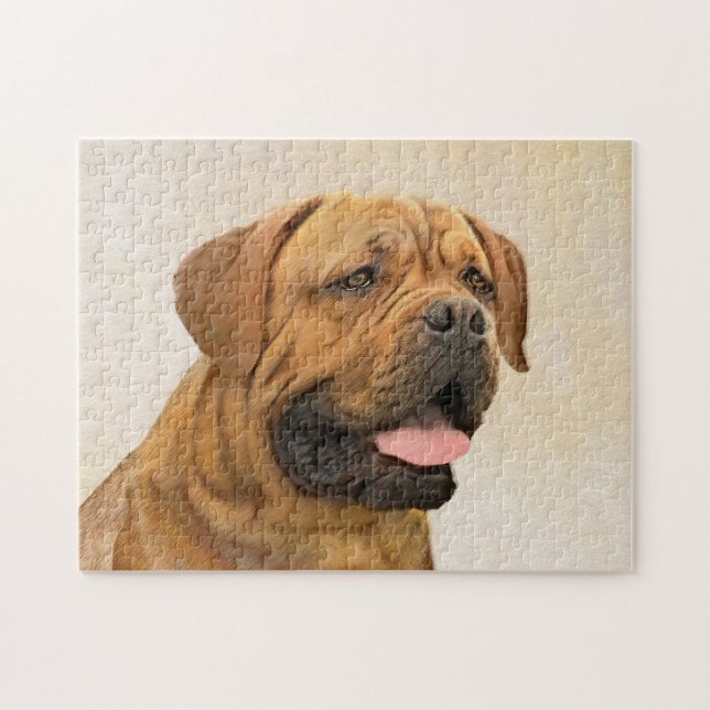 Dogue de Bordeaux Malerei - Niedliche Original Dog Puzzle (Horizontal)