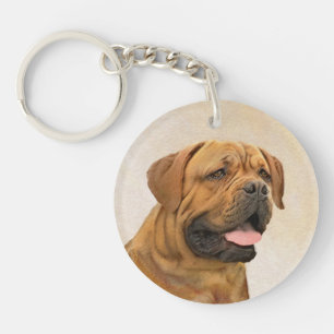 Dogue de Bordeaux Malerei - Niedliche Original Dog Schlüsselanhänger