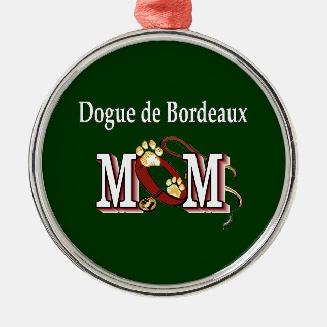 Dogue de Bordeaux Mama Geschenke Silbernes Ornament (Vorne)