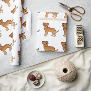 Dogue De Bordeaux Niedlicher Cartoon Dog Muster Geschenkpapier