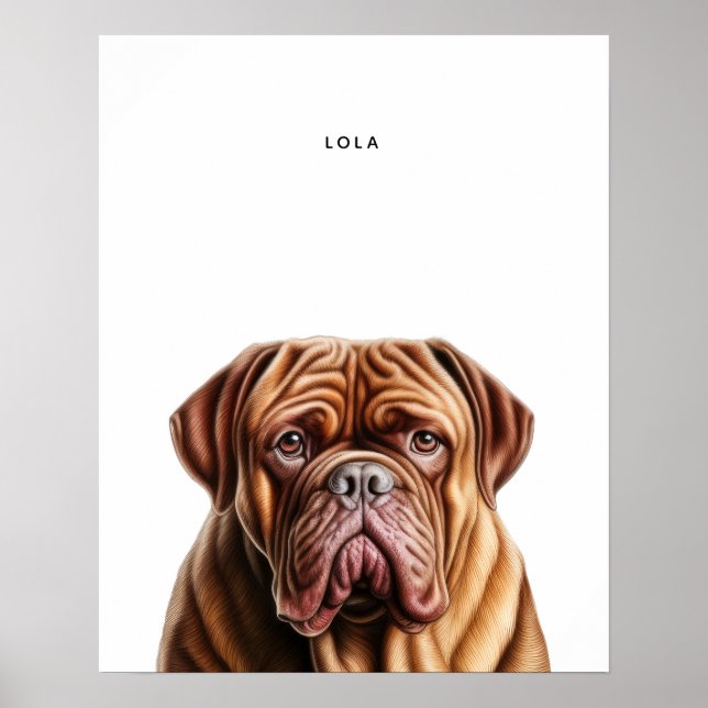 Dogue De Bordeaux Personalisiert Print Poster (Vorne)