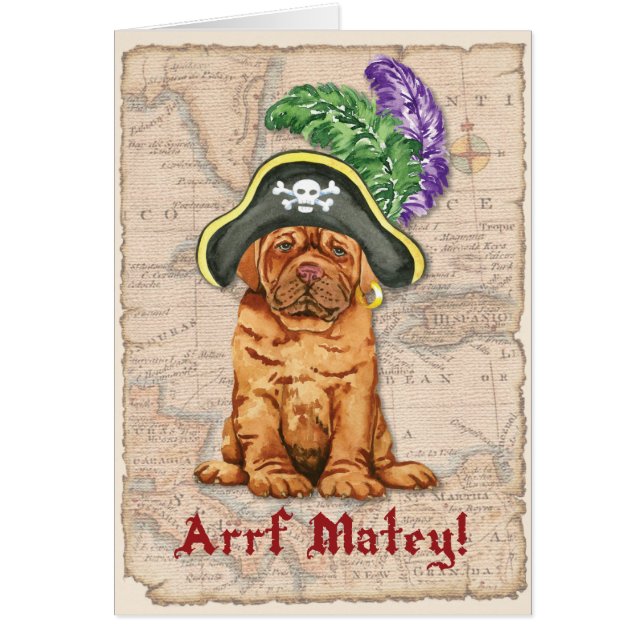 Dogue de Bordeaux Pirate Card (Vorne)