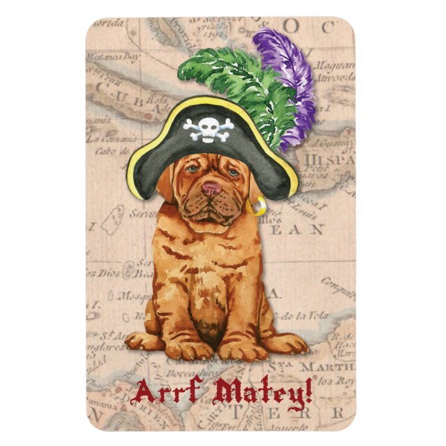 Dogue de Bordeaux Pirate Magnet (Vertikal)