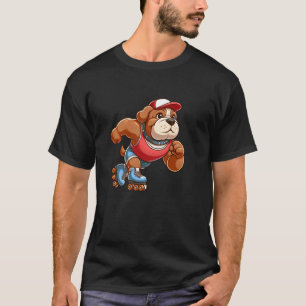 Dogue De Bordeaux Rollschuhlaufender Hund Lustiger T-Shirt