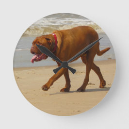 Dogue de bordeaux runde wanduhr