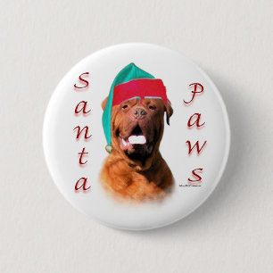 Dogue de Bordeaux Santa Paws Button
