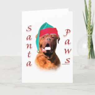 Dogue de Bordeaux Santa Paws Feiertagskarte