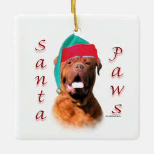 Dogue de Bordeaux Santa Paws Keramikornament