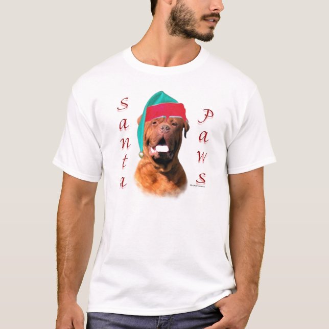 Dogue de Bordeaux Santa Paws T-Shirt (Vorderseite)