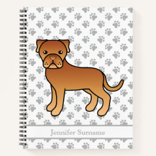 Dogue De Bordeaux Süßer Cartoon-Hund & Benutzerdef Notizbuch