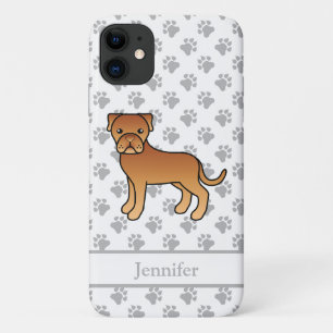 Dogue De Bordeaux süßer Cartoon-Hund & Name Case-Mate iPhone Hülle