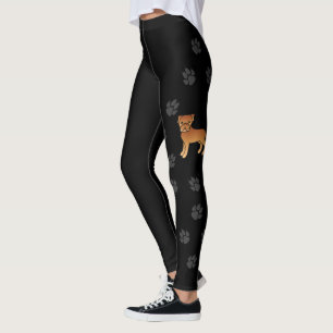 Dogue De Bordeaux Süßer Cartoon-Hund & Pfoten Leggings
