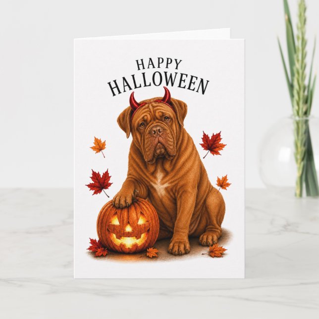 Dogue de Bordeaux Teufelshund Karte (Vorderseite)
