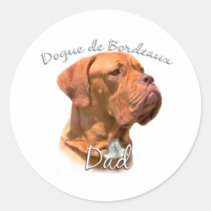 Dogue de Bordeaux Vater 2 Runder Aufkleber