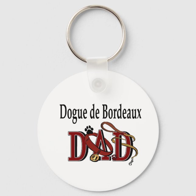 Dogue de Bordeaux Vater Geschenke Schlüsselanhänger (Vorderseite)