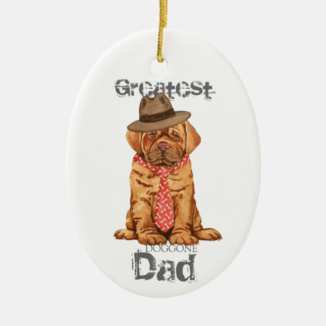Dogue de Bordeaux Vater Keramik Keramik Ornament (Vorne)