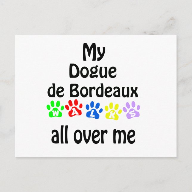 Dogue de Bordeaux Walks Postkarte (Vorderseite)