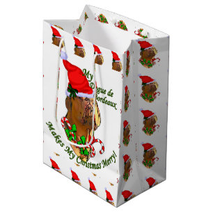 Dogue de Bordeaux Weihnachten Mittlere Geschenktüte