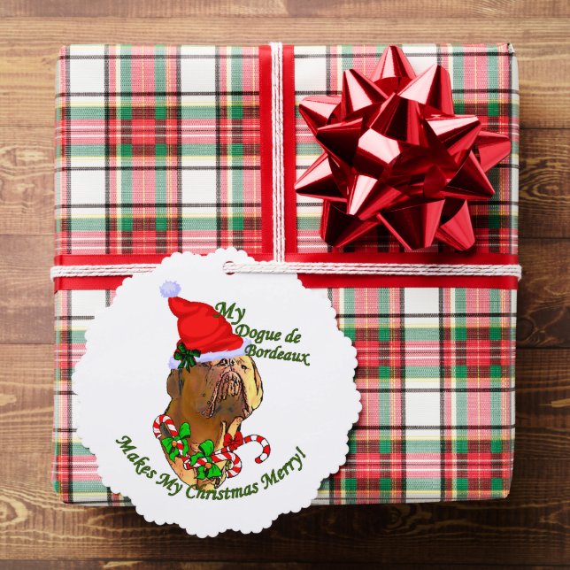 Dogue de Bordeaux Weihnachten Ornament Karte (Insitu (Geschenk))