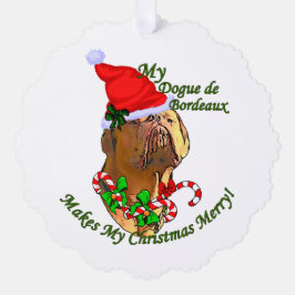 Dogue de Bordeaux Weihnachten Ornament Karte