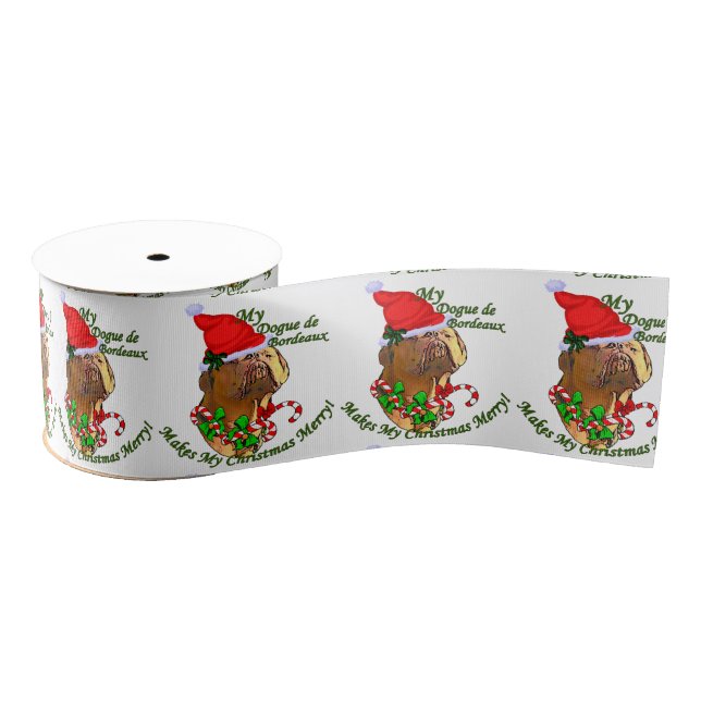 Dogue de Bordeaux Weihnachten Ripsband (Spule)
