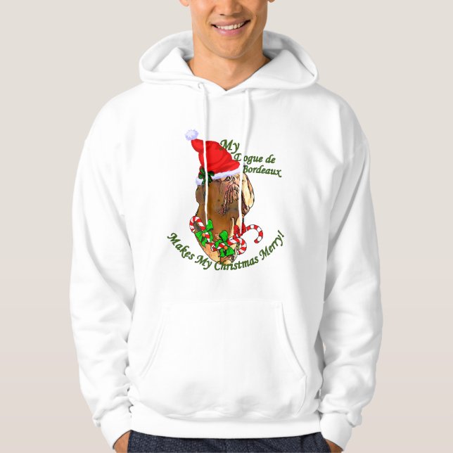 Dogue de Bordeaux Weihnachtsgeschenke Hoodie (Vorderseite)