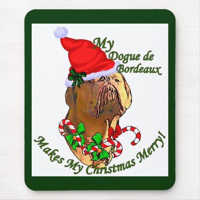 Dogue de Bordeaux Weihnachtsgeschenke Mousepad (Vorne)