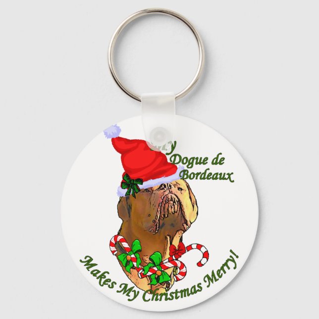 Dogue de Bordeaux Weihnachtsgeschenke Schlüsselanhänger (Vorderseite)