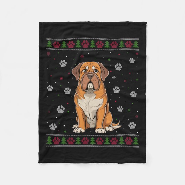 Dogue De Bordeaux Weihnachtssüß Weihnachten Weihna Fleecedecke (Vorderseite)