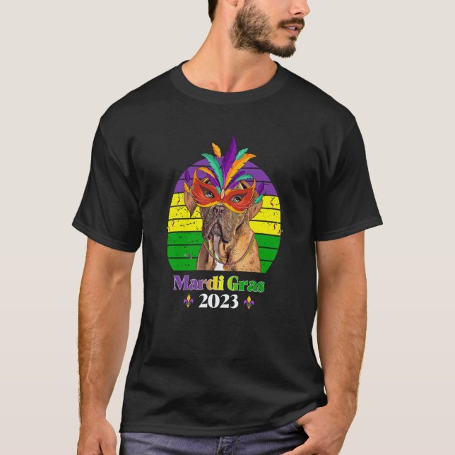 Dogues de Bordeaux Party Dog Mardi Gras 2023 T-Shirt (Vorderseite)