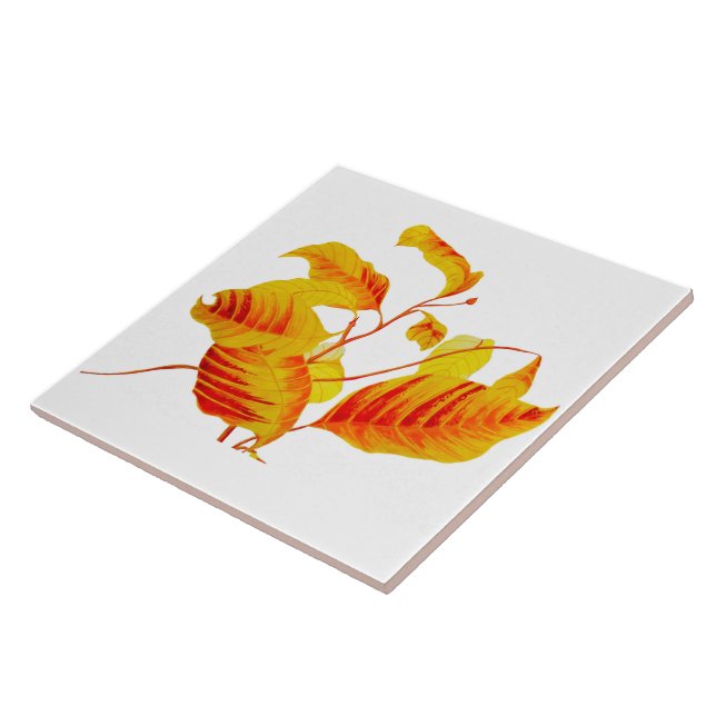 Dogwood-Blätter auf der Keramik Tile Fliese (Seite)