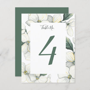 Dogwood Bloom Wedding Tischnummer Card